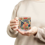 Summer Design 03 on Glass Mug - 10oz Botanical Coffee Cup for Tea Lovers
