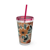 Summer Design 01 on Sunsplash Tumbler with Straw, 16oz