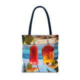 Summer Design 07 on Floral Tote Bag - Stylish Eco-Friendly Shopping Bag for Everyday Use