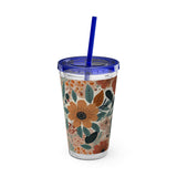 Summer Design 01 on Sunsplash Tumbler with Straw, 16oz