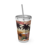 Summer Design 04 on Sunsplash Tumbler with Straw, 16oz