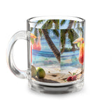 Summer Design 07 on Glass Mug - 10oz Botanical Coffee Cup for Tea Lovers