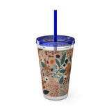 Summer Design 01 on Sunsplash Tumbler with Straw, 16oz