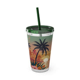 Summer Design 06 on Sunsplash Tumbler with Straw, 16oz