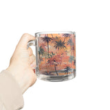 Summer Design 05 on Glass Mug - 10oz Botanical Coffee Cup for Tea Lovers