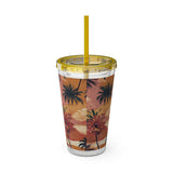 Summer Design 05 on Sunsplash Tumbler with Straw, 16oz