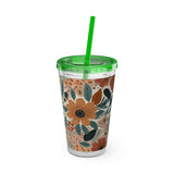 Summer Design 01 on Sunsplash Tumbler with Straw, 16oz