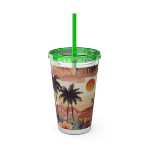 Summer Design 04 on Sunsplash Tumbler with Straw, 16oz