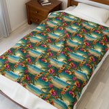 Summer Design 12 on Velveteen Plush Blanket - Perfect for Home Decor and Gifts