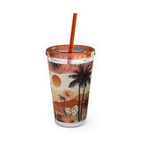 Summer Design 04 on Sunsplash Tumbler with Straw, 16oz