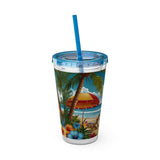 Summer Design 11 on Sunsplash Tumbler with Straw, 16oz
