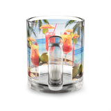 Summer Design 07 on Glass Mug - 10oz Botanical Coffee Cup for Tea Lovers
