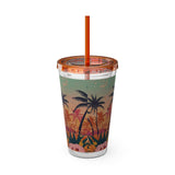 Summer Design 06 on Sunsplash Tumbler with Straw, 16oz