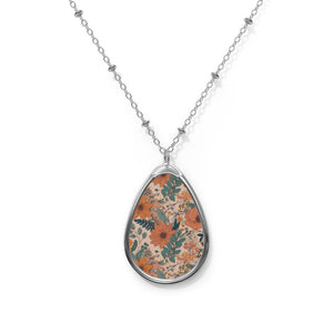 Summer Design 02 on Oval Necklace - Elegant Jewelry for Nature Lovers