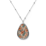 Summer Design 02 on Oval Necklace - Elegant Jewelry for Nature Lovers