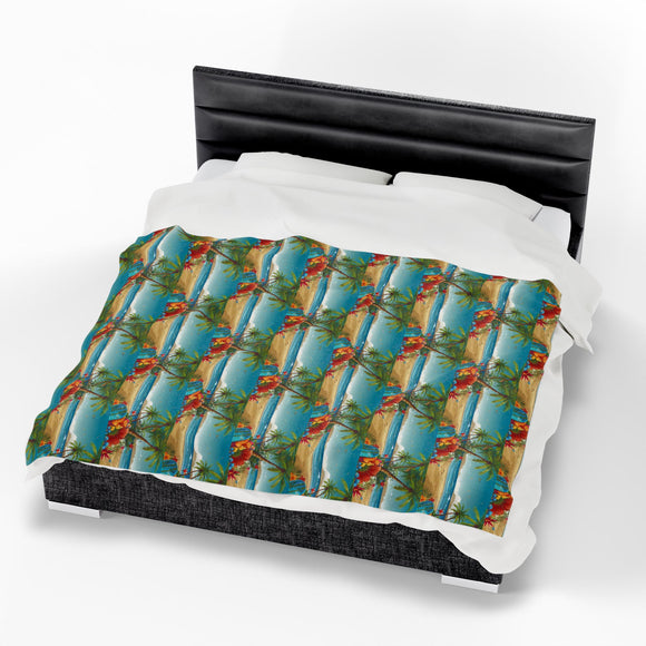 Summer Design 10 on Velveteen Plush Blanket - Perfect for Home Decor and Gifts