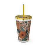 Summer Design 02 on Sunsplash Tumbler with Straw, 16oz