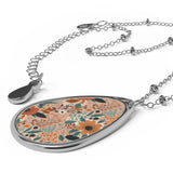 Summer Design 01 on Oval Necklace - Elegant Jewelry for Nature Lovers