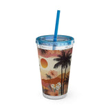 Summer Design 04 on Sunsplash Tumbler with Straw, 16oz