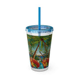 Summer Design 10 on Sunsplash Tumbler with Straw, 16oz