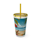 Summer Design 11 on Sunsplash Tumbler with Straw, 16oz