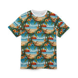 Summer Design 11 on Floral Unisex Cut & Sew Tee - Vibrant Garden Design for Everyday Wear