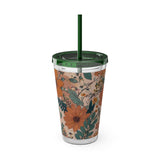 Summer Design 02 on Sunsplash Tumbler with Straw, 16oz