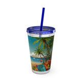 Summer Design 10 on Sunsplash Tumbler with Straw, 16oz