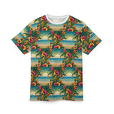 Summer Design 12 on Floral Unisex Cut & Sew Tee - Vibrant Garden Design for Everyday Wear
