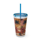 Summer Design 05 on Sunsplash Tumbler with Straw, 16oz