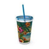 Summer Design 12 on Sunsplash Tumbler with Straw, 16oz