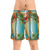 Summer Design 10 on Men's Floral Print Swim Shorts - Perfect for Summer Beach Days