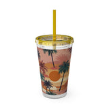 Summer Design 05 on Sunsplash Tumbler with Straw, 16oz