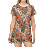 Summer Design 02 on Floral T-Shirt Dress – Boho Chic Style for Everyday Comfort