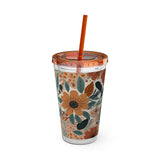 Summer Design 01 on Sunsplash Tumbler with Straw, 16oz