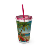 Summer Design 10 on Sunsplash Tumbler with Straw, 16oz