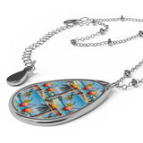 Summer Design 08 on Oval Necklace - Elegant Jewelry for Nature Lovers