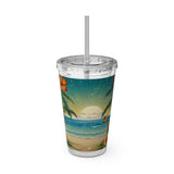 Summer Design 12 on Sunsplash Tumbler with Straw, 16oz