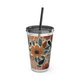 Summer Design 01 on Sunsplash Tumbler with Straw, 16oz