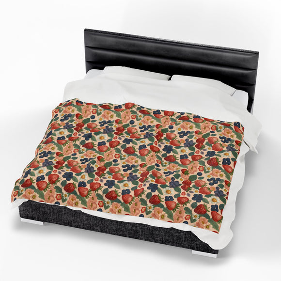 Summer Design 03 on Velveteen Plush Blanket - Perfect for Home Decor and Gifts
