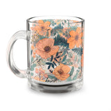 Summer Design 02 on Glass Mug - 10oz Botanical Coffee Cup for Tea Lovers
