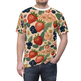 Summer Design 03 on Floral Unisex Cut & Sew Tee - Vibrant Garden Design for Everyday Wear