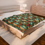 Summer Design 12 on Velveteen Plush Blanket - Perfect for Home Decor and Gifts