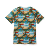 Summer Design 11 on Floral Unisex Cut & Sew Tee - Vibrant Garden Design for Everyday Wear