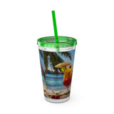 Summer Design 07 on Sunsplash Tumbler with Straw, 16oz