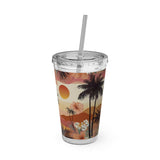 Summer Design 04 on Sunsplash Tumbler with Straw, 16oz