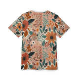 Summer Design 01 on Floral Unisex Cut & Sew Tee - Vibrant Garden Design for Everyday Wear