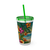 Summer Design 12 on Sunsplash Tumbler with Straw, 16oz