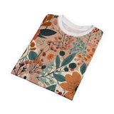 Summer Design 01 on Floral Unisex Cut & Sew Tee - Vibrant Garden Design for Everyday Wear