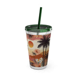 Summer Design 04 on Sunsplash Tumbler with Straw, 16oz